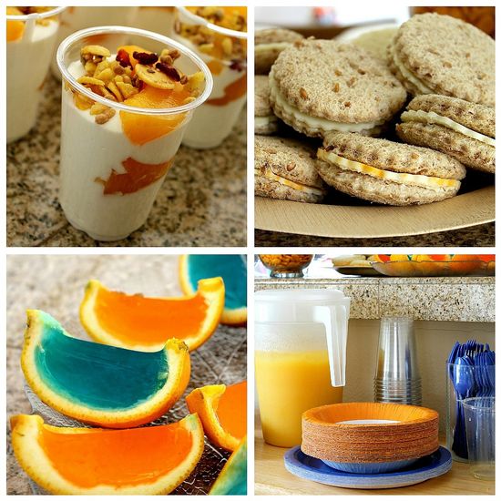 orange and blue party ideas