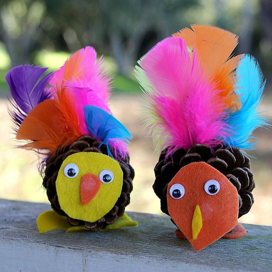 pinecone turkey craft