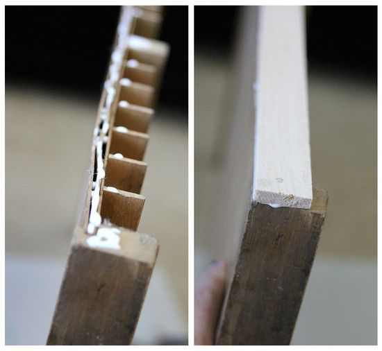 Adding a wood top to a printer's typeset drawer.