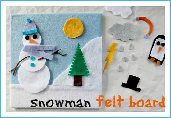 A DIY snowman felt board craft for winter
