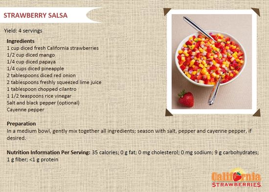 strawberry salsa recipe card