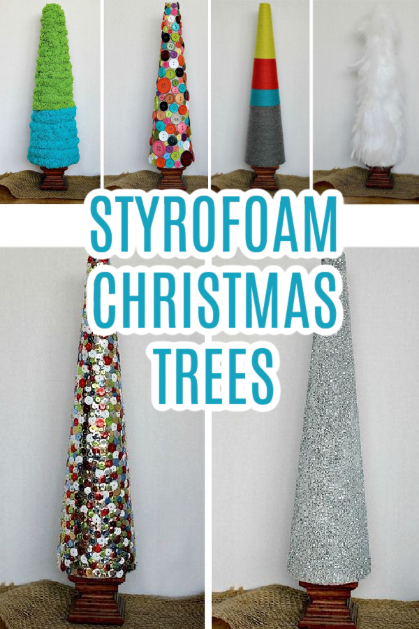 styrofoam christmas trees Pinterest image