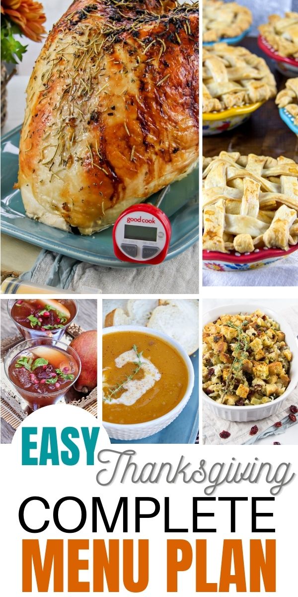 Complete Thanksgiving menu plan Pinterest