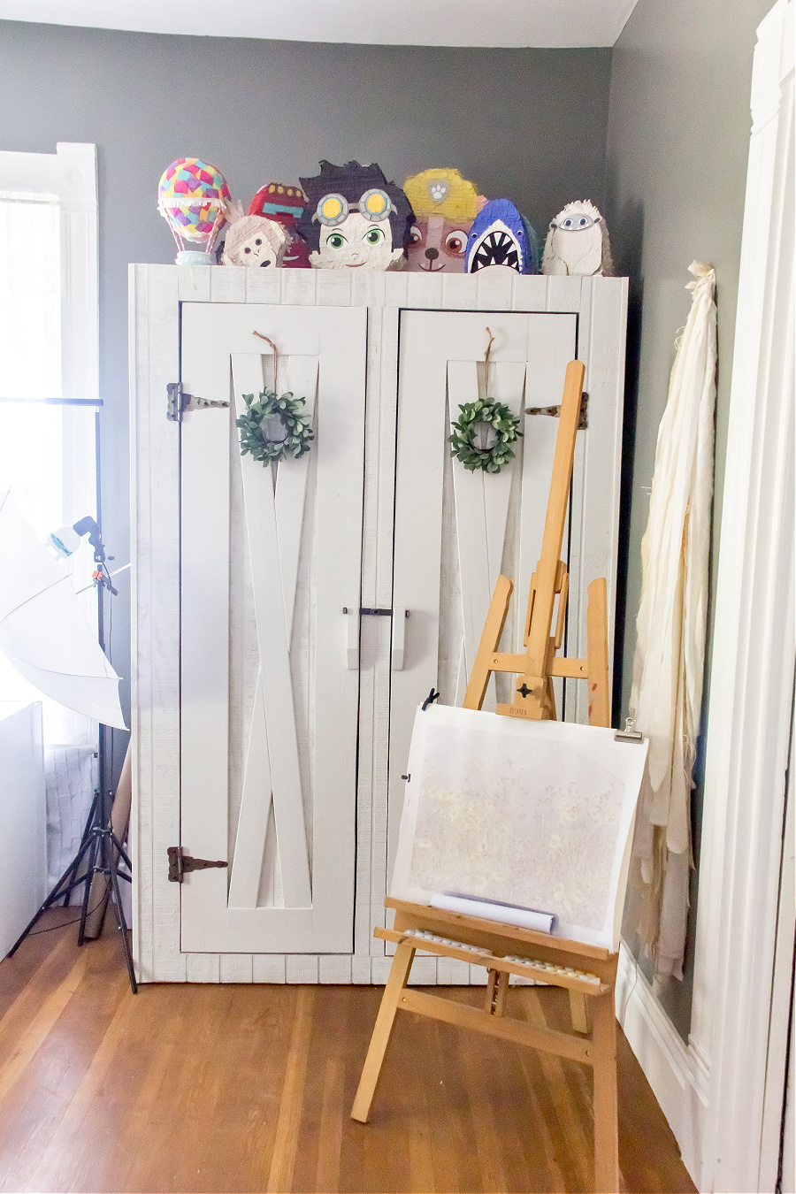 craft closet for storing craft supplies