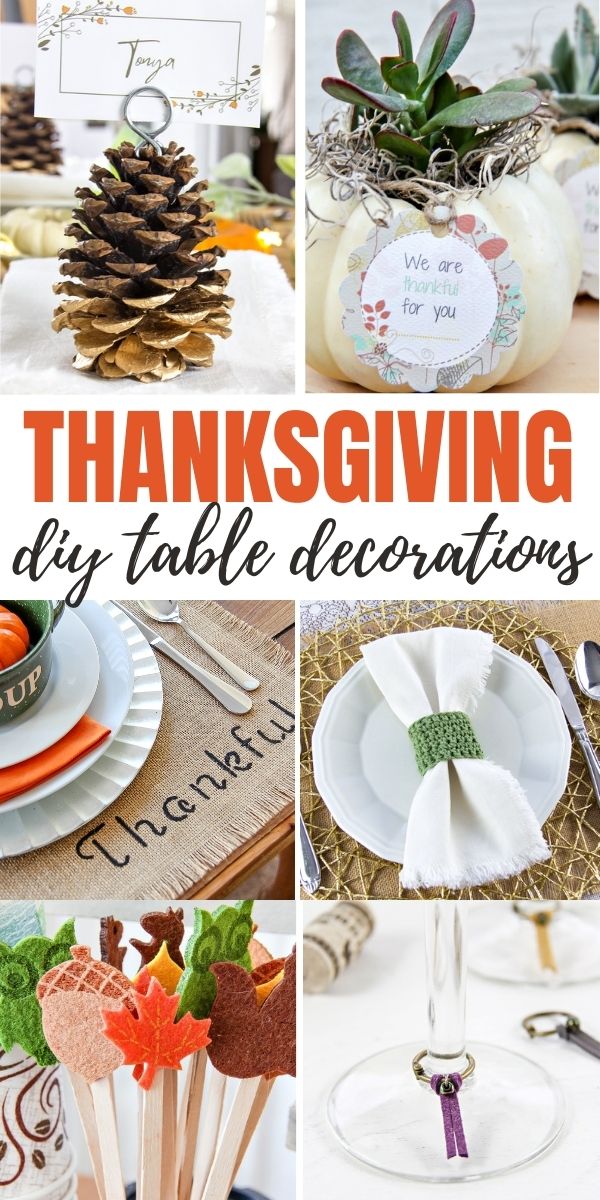 diy thanksgiving table decorations Pinterest image