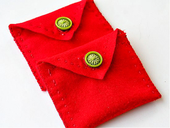 handmade felt gift card holders for christmas