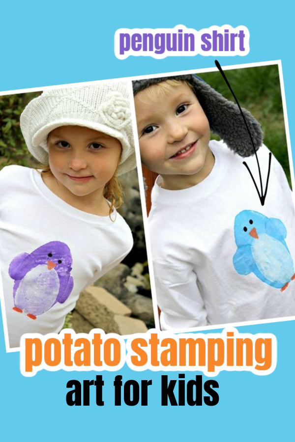 potato stamping penguin Pinterest
