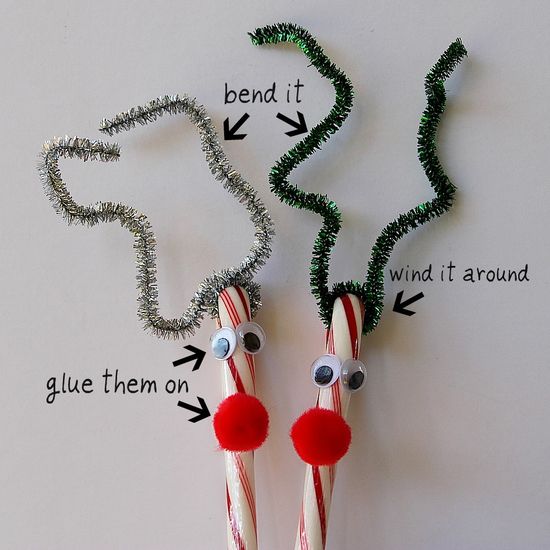reindeer candy canes craft for kids