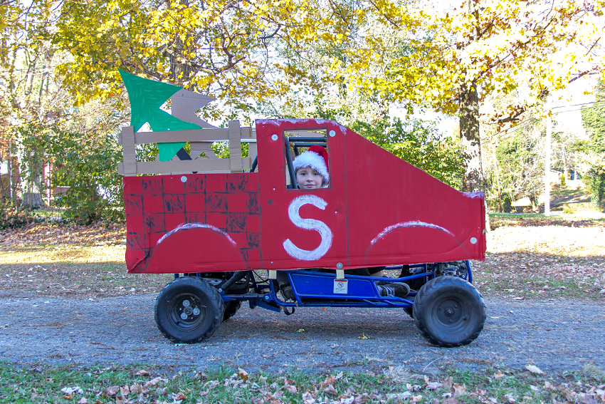 go kart converted into a santa truck for a christmas parade