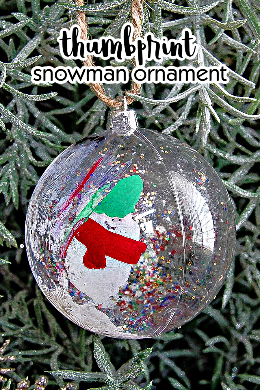 snowman thumbprint ornament pinterest