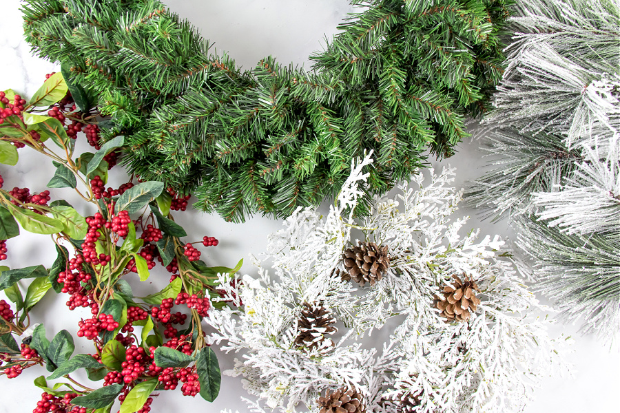 supplies to make a diy christmas wreath