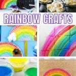 collage of rainbow crafts