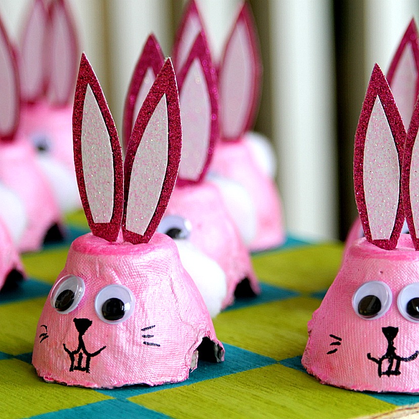 egg carton bunny craft