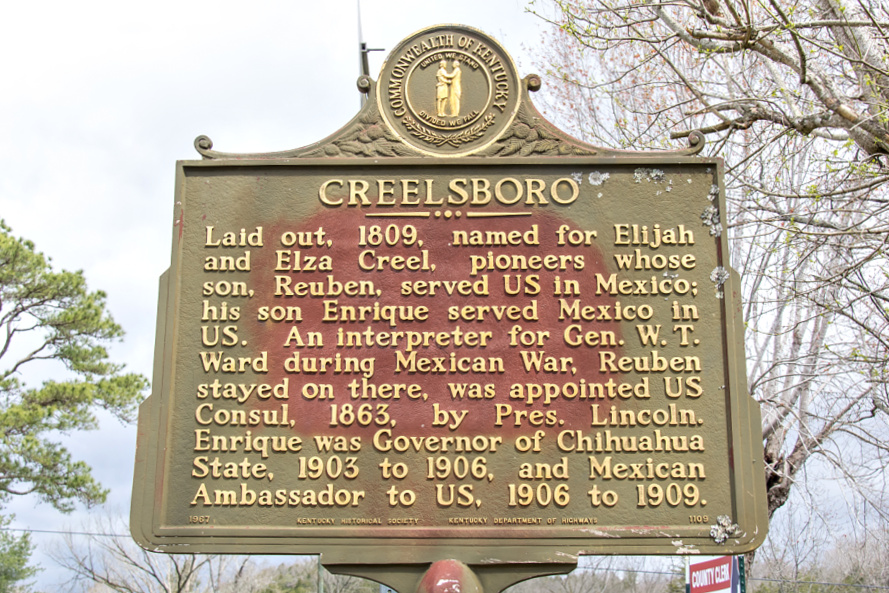 creelsboro kentucky historical sign