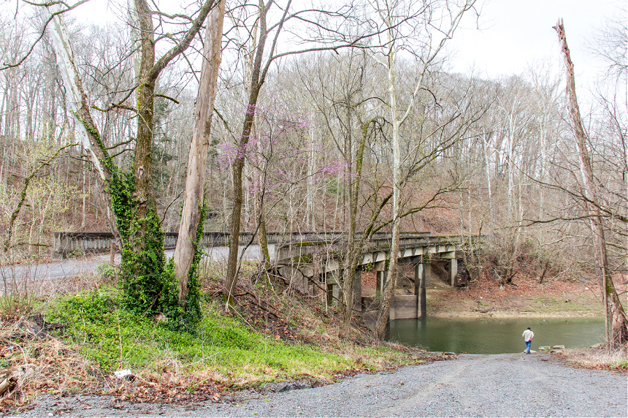 Old Hwy 127 Greasy Creek bridge near Jamestown Kentucky.