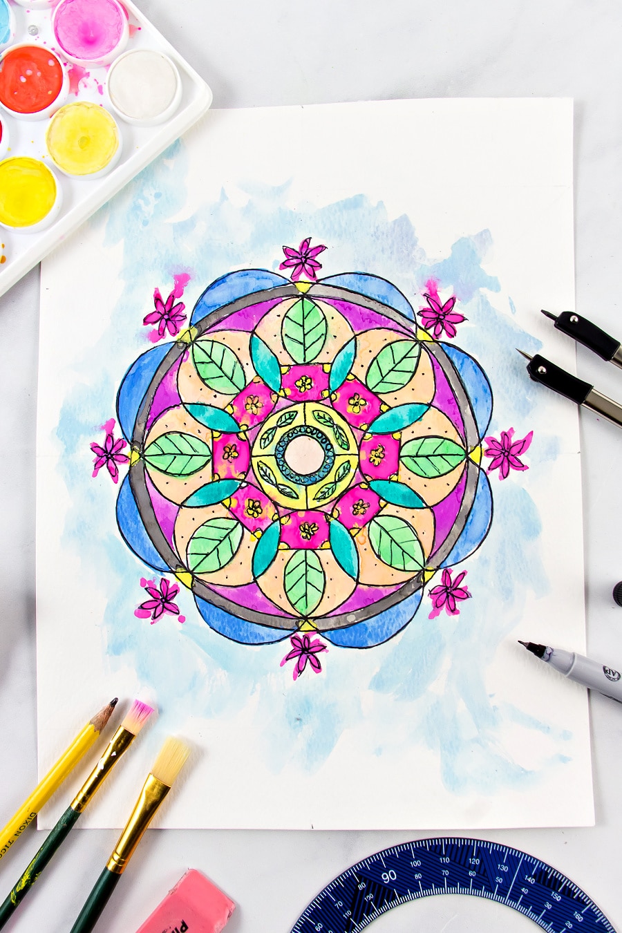 mandala watercolor art