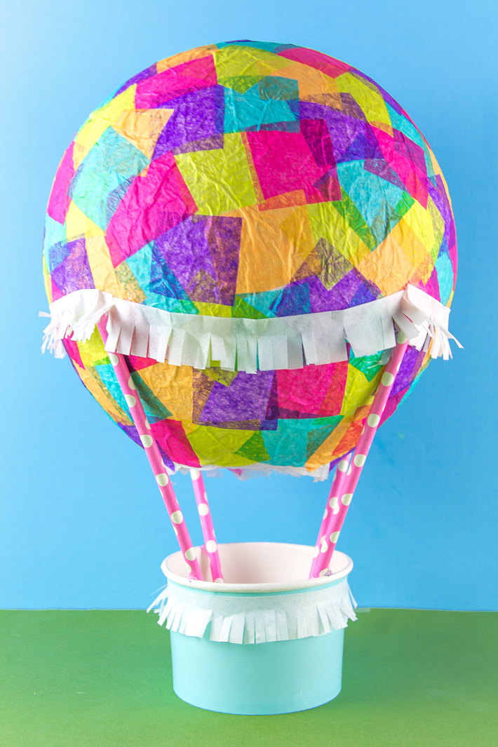 tissue paper hot air balloon craft for kids
