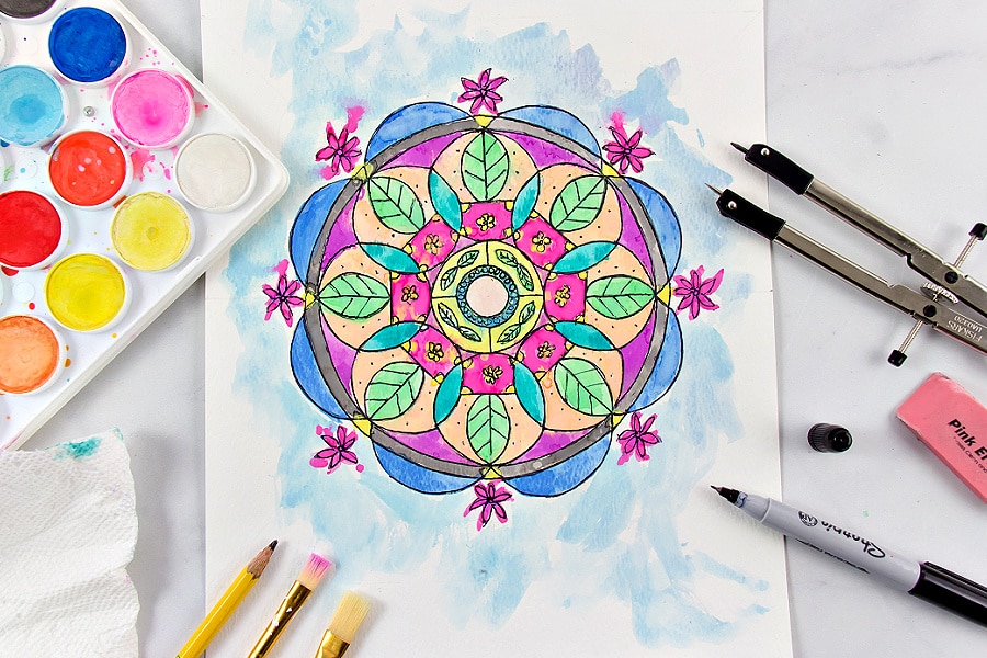 mandala watercolor art