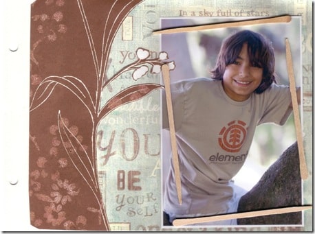 the best scrapbook page for a boy who loves to climb trees.