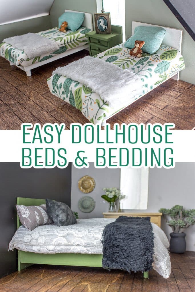 diy dollhouse bed and bedding pinterest