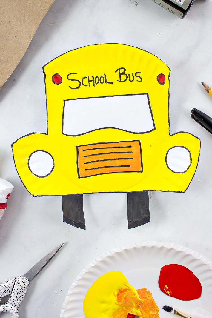 paper plate school bus craft