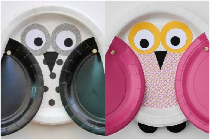 paper plate owl craft for kids