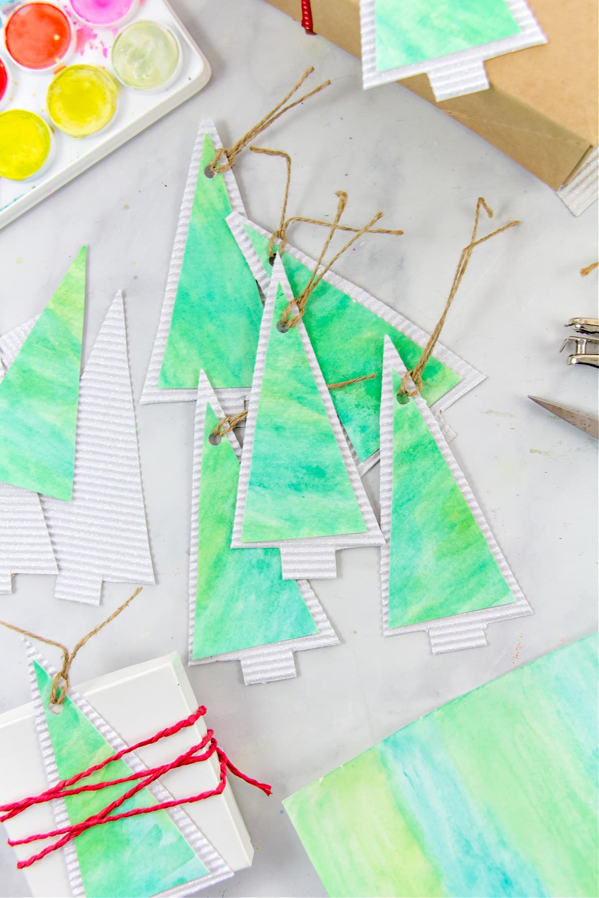 homemade christmas tree gift tags