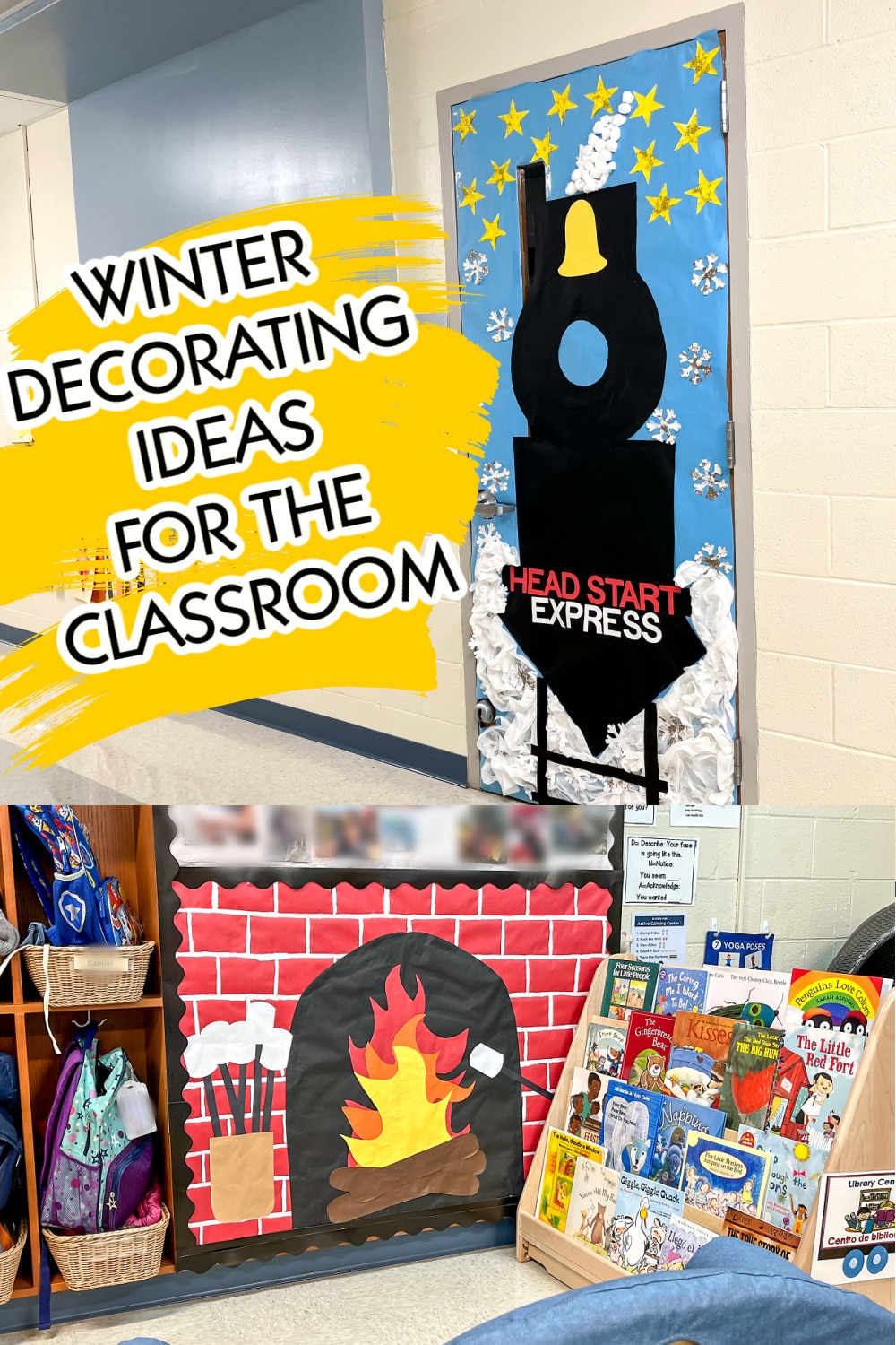 winter classroom door and cozy reading corner ideas pinterest