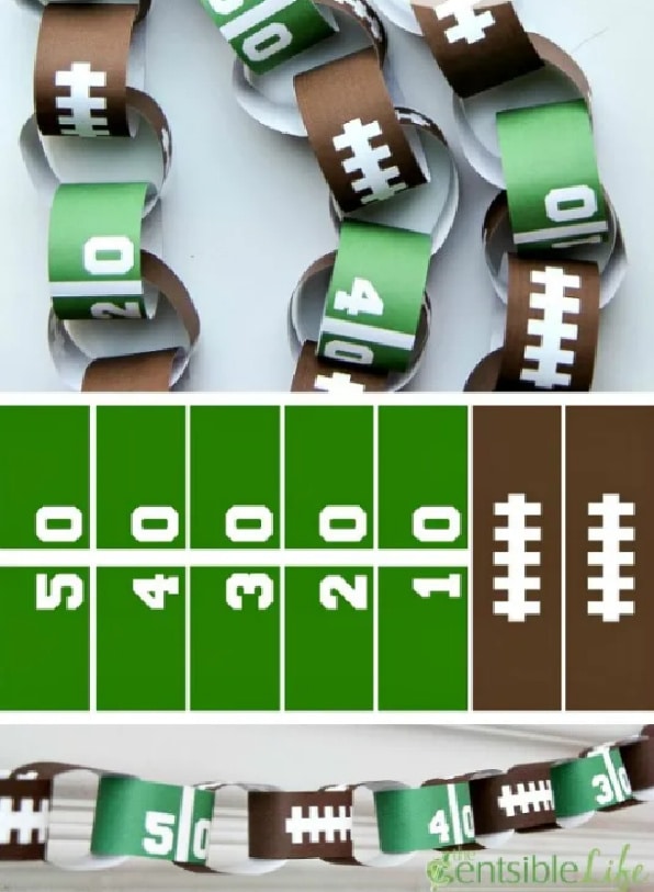 football countdown paper chain for game day