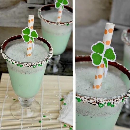 mint chocolate shake for st patricks day