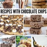 a collage of images of recipes with chocolate chips for pinterest